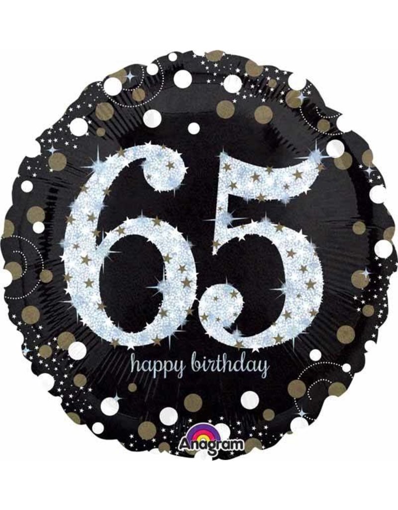 65 Sparkling Birthday 18" Mylar Balloon