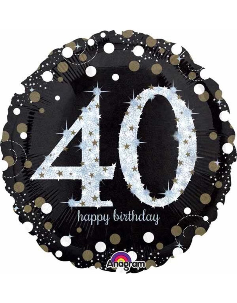 40 Sparkling Birthday 18" Mylar Balloon