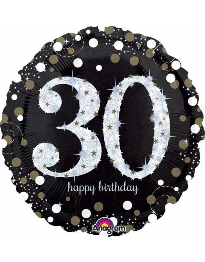 30 Sparkling Birthday 18" Mylar Balloon