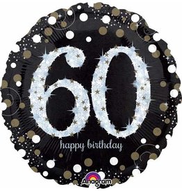 60 Sparkling Birthday 18" Mylar Balloon
