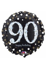 90 Sparkling Birthday 18" Mylar Balloon