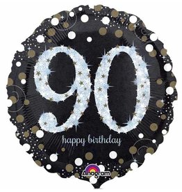 90 Sparkling Birthday 18" Mylar Balloon