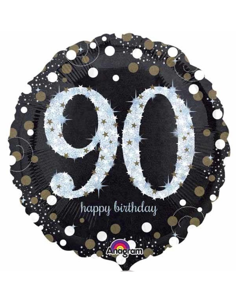 90 Sparkling Birthday 18" Mylar Balloon