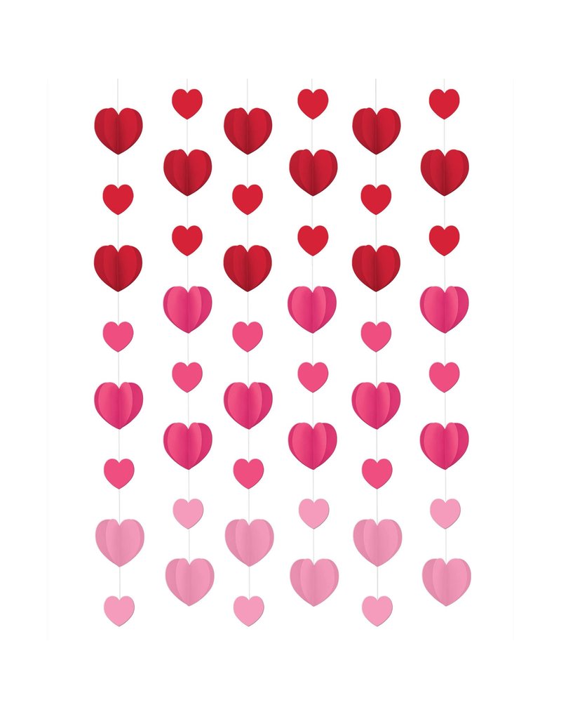Dimensional Hearts String Decoration