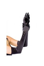Black Extra Long Satin Gloves