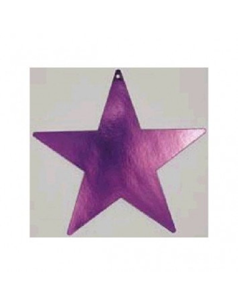 Purple Foil Star Cutouts 5"