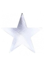 Silver Foil Star Cutouts 5"