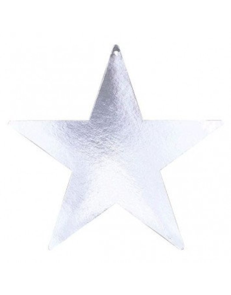 Silver Foil Star Cutouts 5"