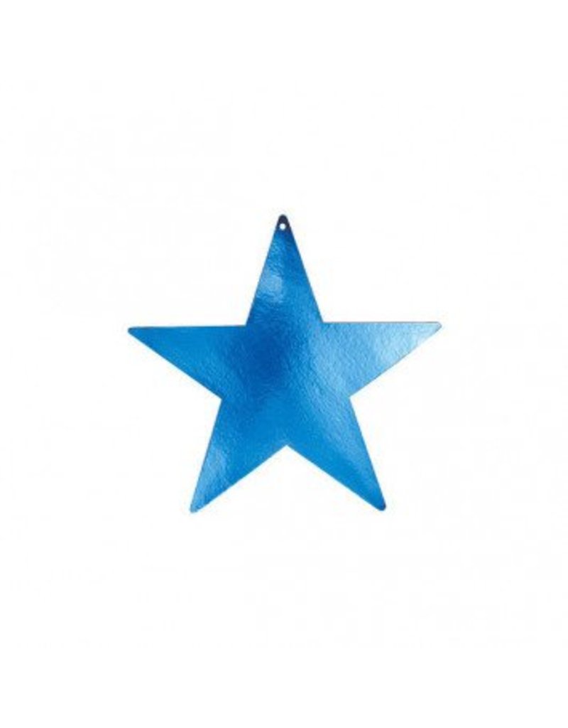 Blue Foil Star Cutouts 9"