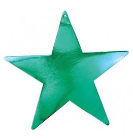 Green Foil Star Cutouts 15"