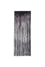 Black Metallic Door Curtain 3' x 8'