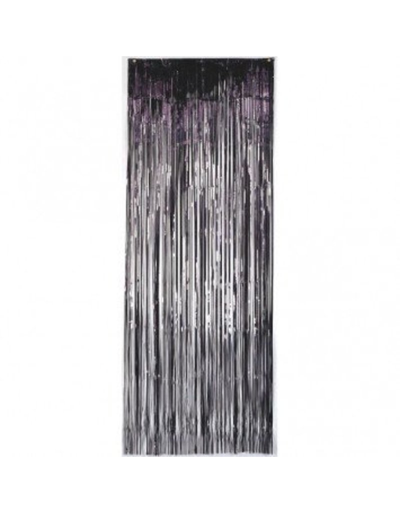 Black Metallic Door Curtain 3' x 8'