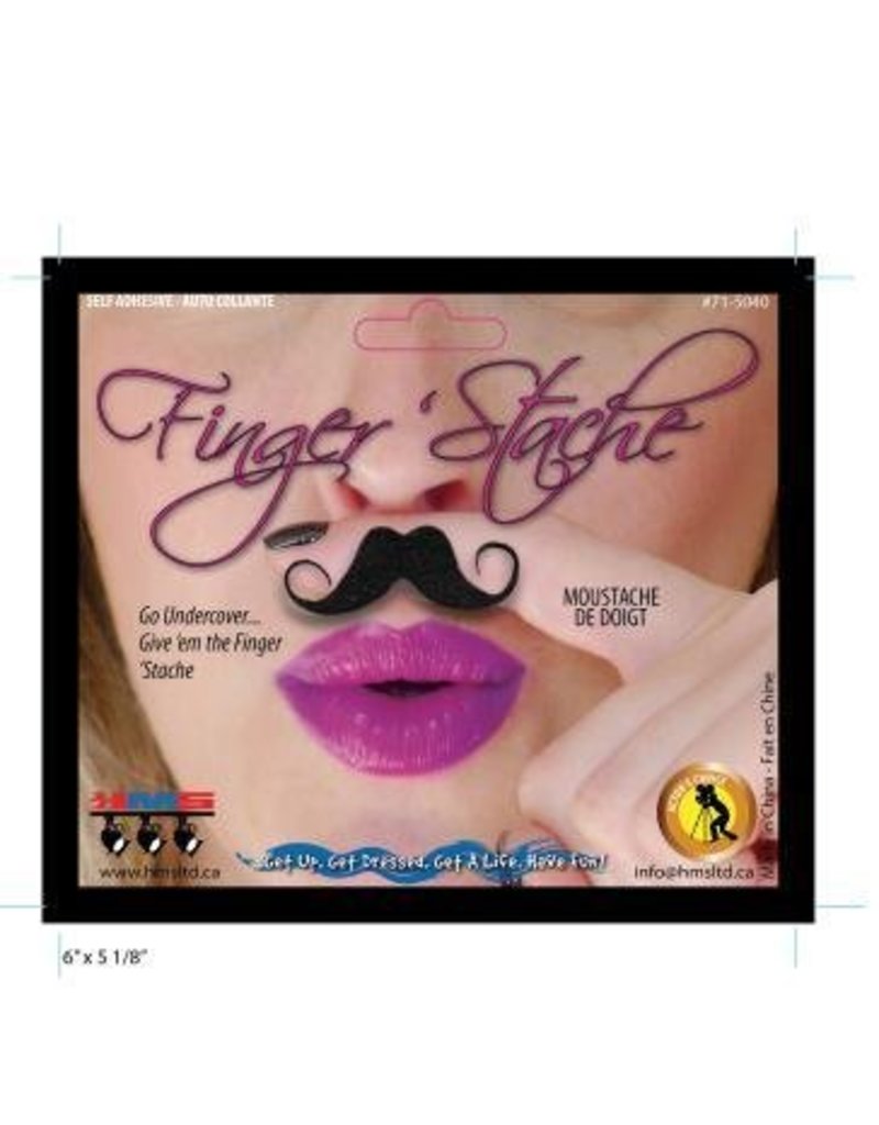 Finger 'Stache Black