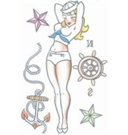 Pin Up Temporary Tattoo Sailor