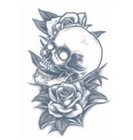 Prison Temorary Tattoo Skull/ Roses