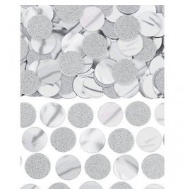 Glitter & Foil Circle Confetti Silver