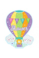 Baby Shower Hot Air Balloon, Jumbo Deluxe Invitations - Neutral (8)