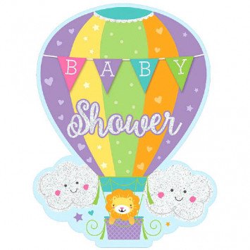 Baby Shower Hot Air Balloon Jumbo Deluxe Invites Neutral 8