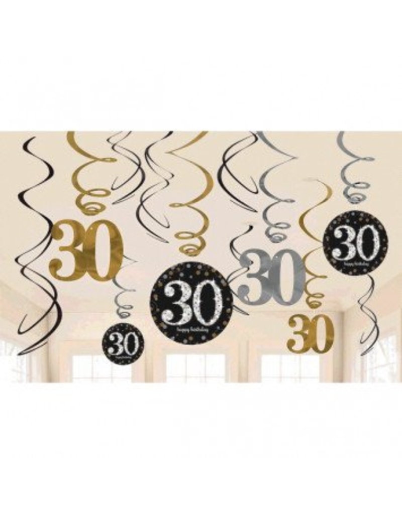 Sparkling Celebration 30 Value Pack Foil Swirl Decorations