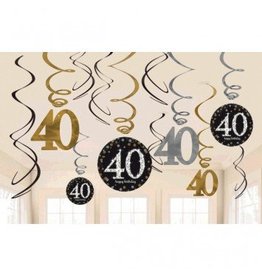 Sparkling Celebration 40 Value Pack Foil Swirl Decorations (12)