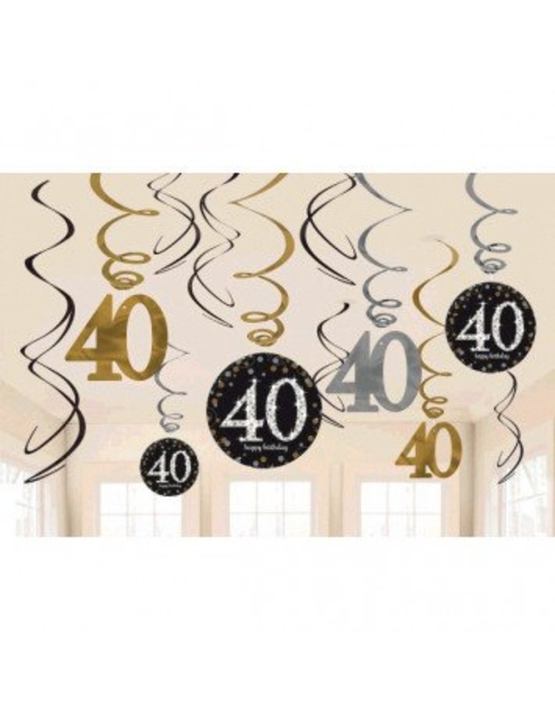 Sparkling Celebration 40 Value Pack Foil Swirl Decorations (12)