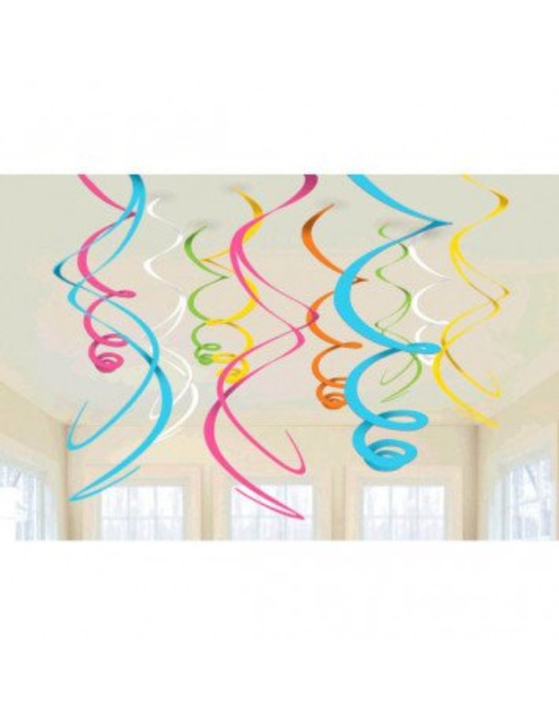 Multi Plastic Swirl Decorations (12)
