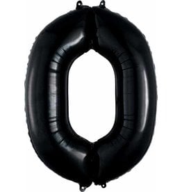 Black  #0 Number Shape Mylar Balloon