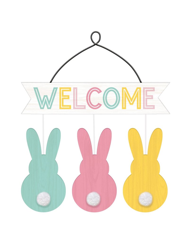 Welcome Bunnies Hanging Sign