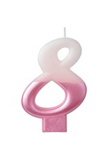 Numeral Candle #8 - Pink
