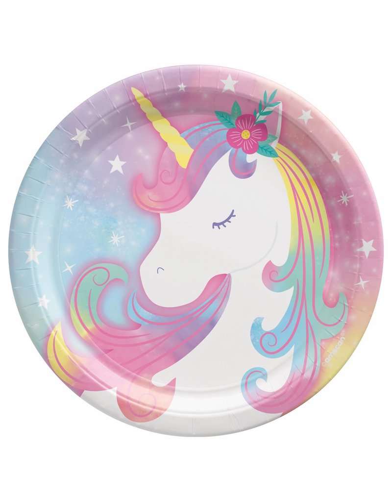 Enchanted Unicorn 7" Round Plates (8)