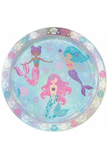 Shimmering Mermaids 9" Iridescent Round Plates (8)