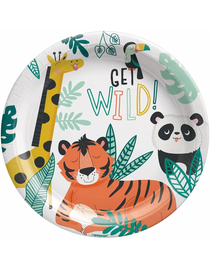 Get Wild Birthday 9" Round Plates (8)