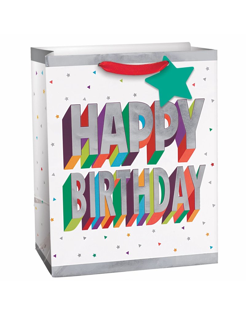 3D Birthday Medium Bag w/ Gift Tag