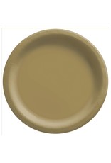 6 3/4" Round Paper Plates, Mid Ct. - Gold (20)