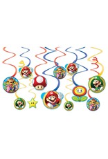 Super Mario Brothers™ Value Pack Foil Swirl Decorations (12)