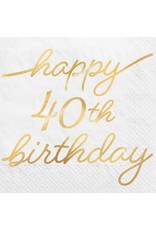 Golden Age Birthday 40th Beverage Napkins (12)