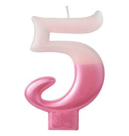 Numeral Candle #5 - Pink