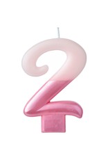 Numeral Candle #2 - Pink