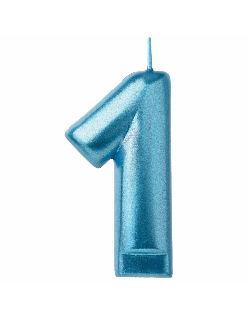 Numeral Candle #1 - Blue