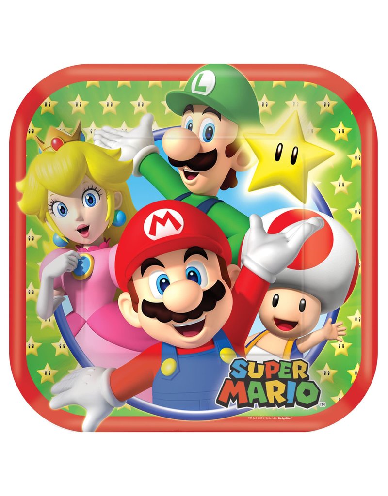 Super Mario Brothers™ Square Plates, 7" (8)
