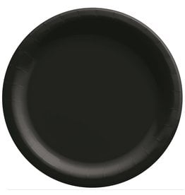 8 1/2" Round Paper Plates, Mid Ct. - Jet Black (20)