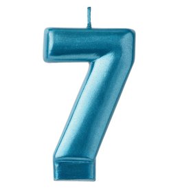 Numeral Candle #7 - Blue
