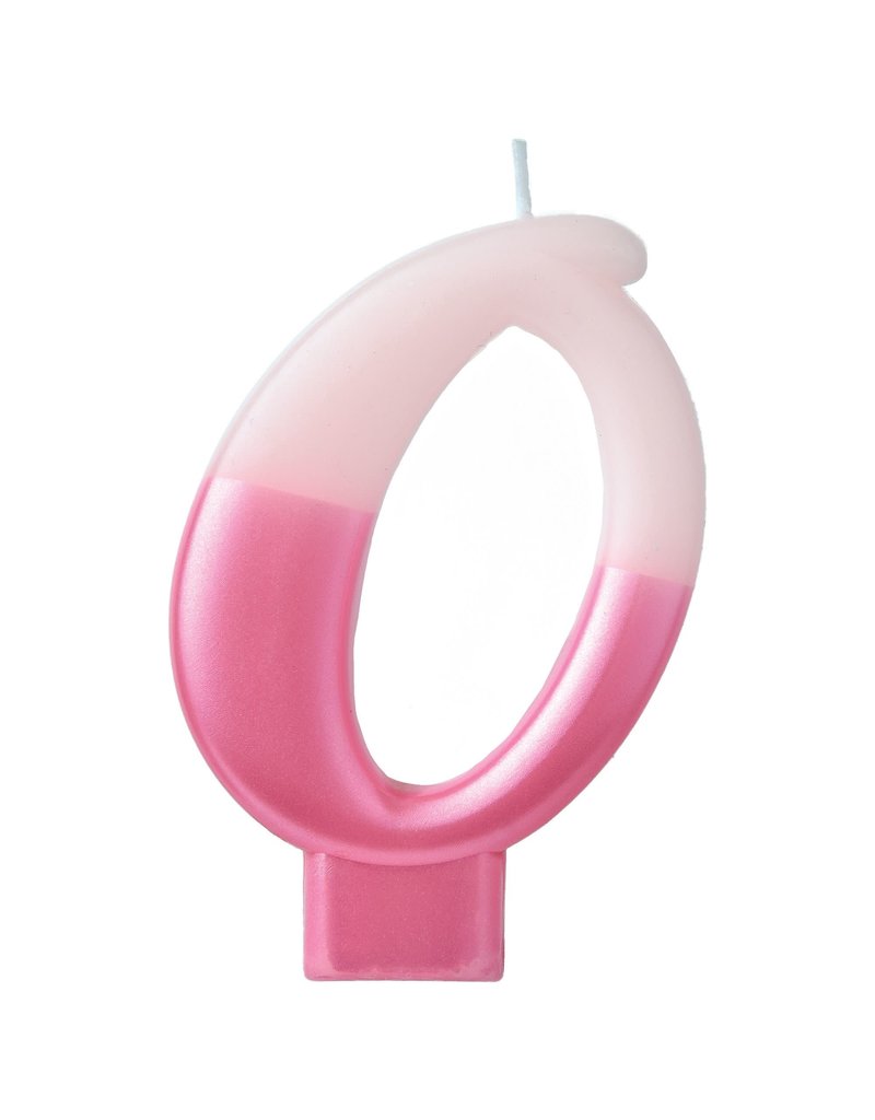 Numeral Candle #0 - Pink
