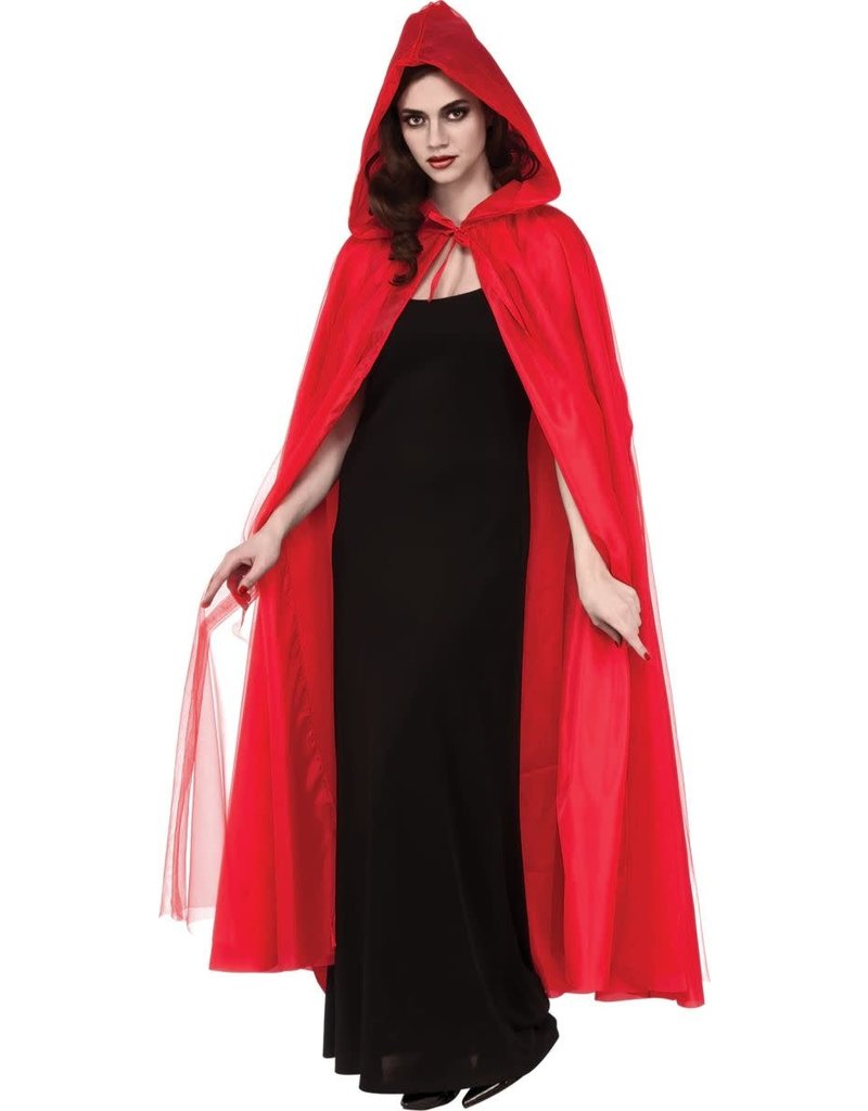 Full Length Red Hooded Cape - It's My Party