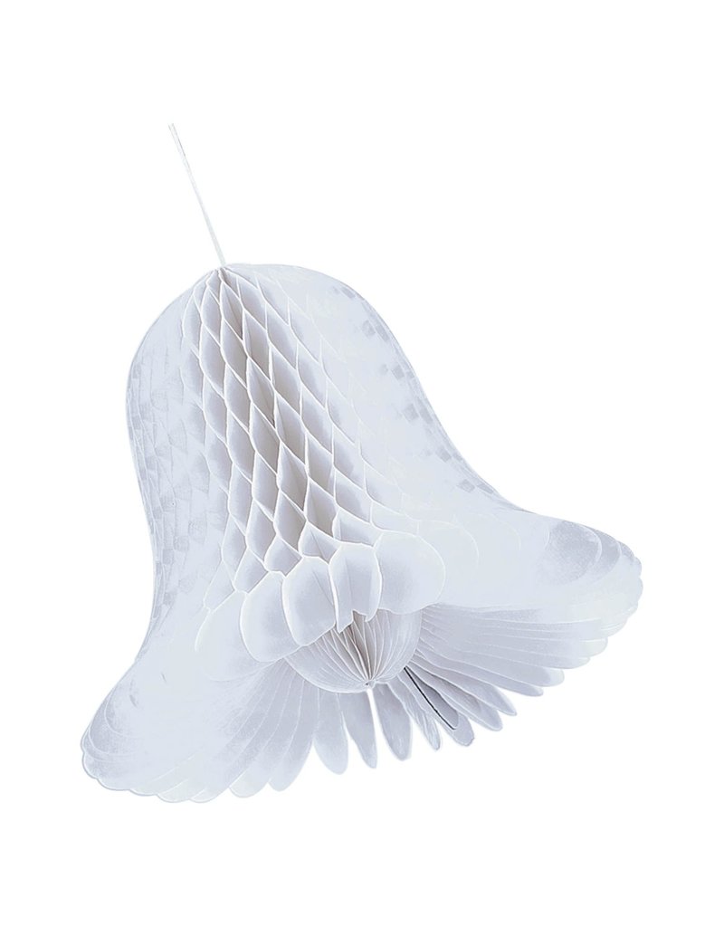 5" White Bridal Honeycomb Bells