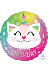 Birthday Caticorn 18" Mylar Balloon