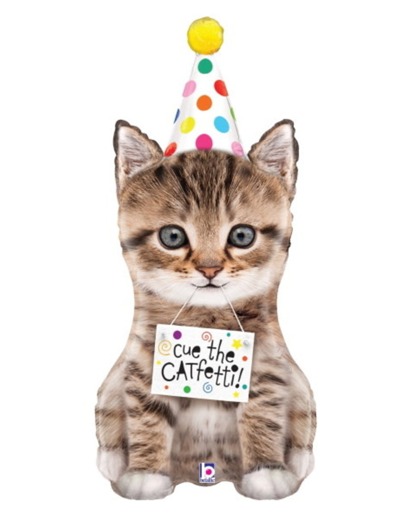 Cue The Cat Fetti 36" Mylar Balloon