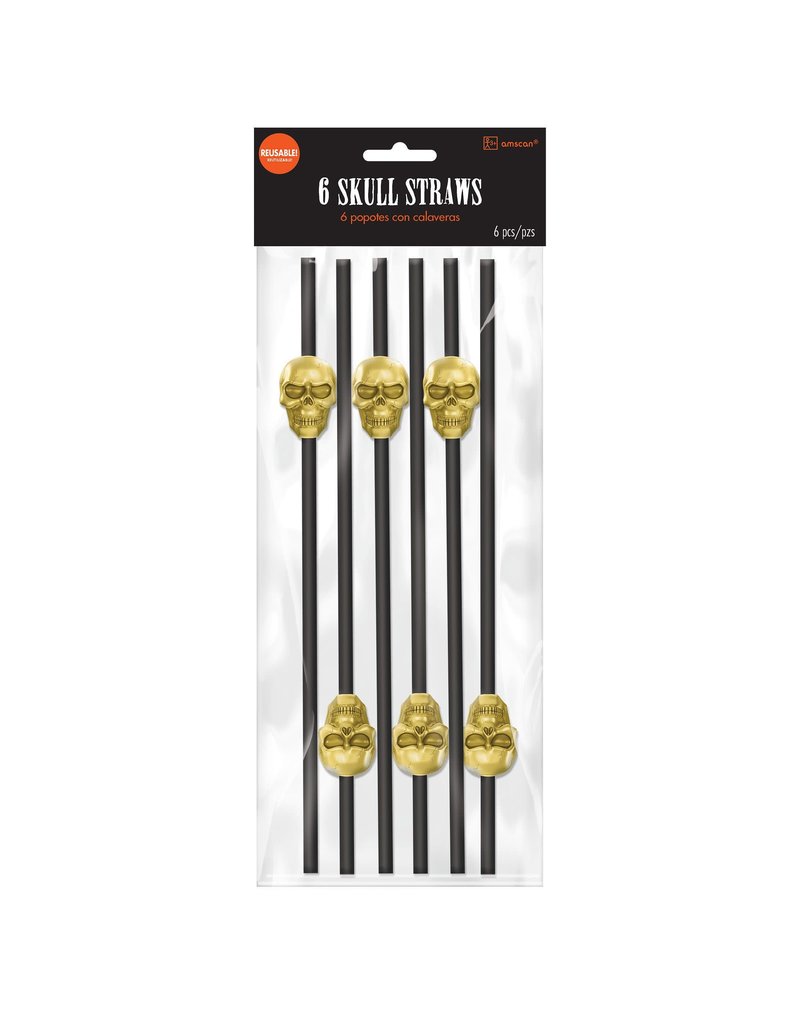 Skull Reusable Plastic Straws