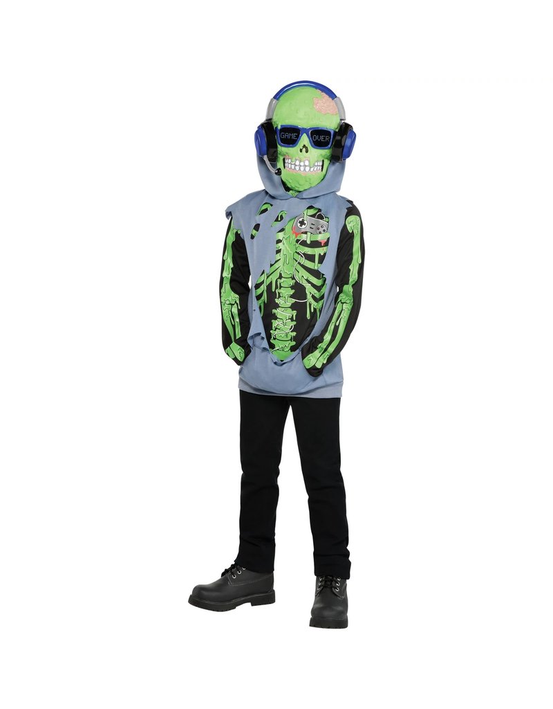 Child Zombie Gamer - Medium (8-10) Costume (Glow in the dark)