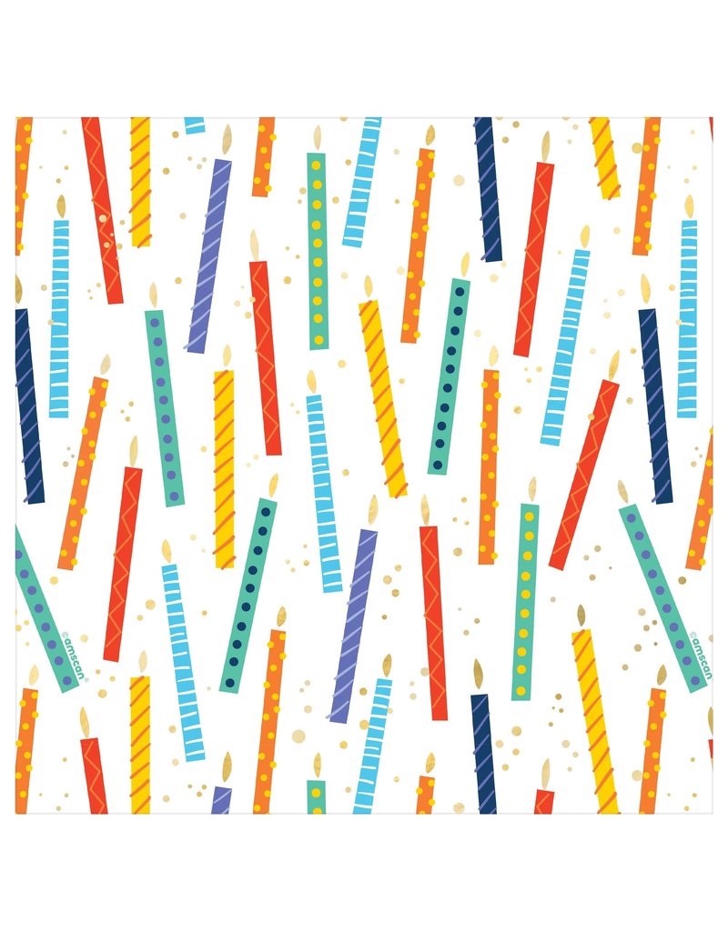 All Over Candles Jumbo Gift Wrap (16ft X 30")